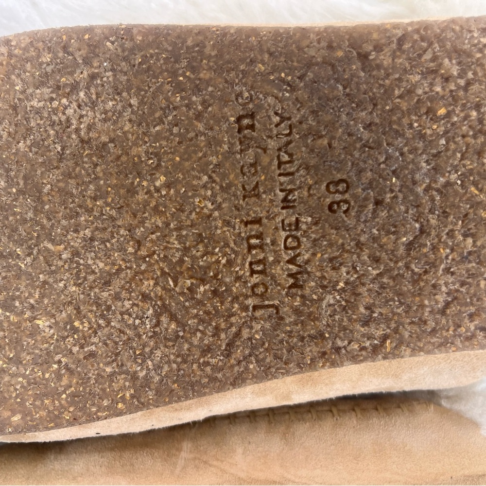 Jenni Kayne Shearling-Lined Tan Mules - Picture 5 of 6